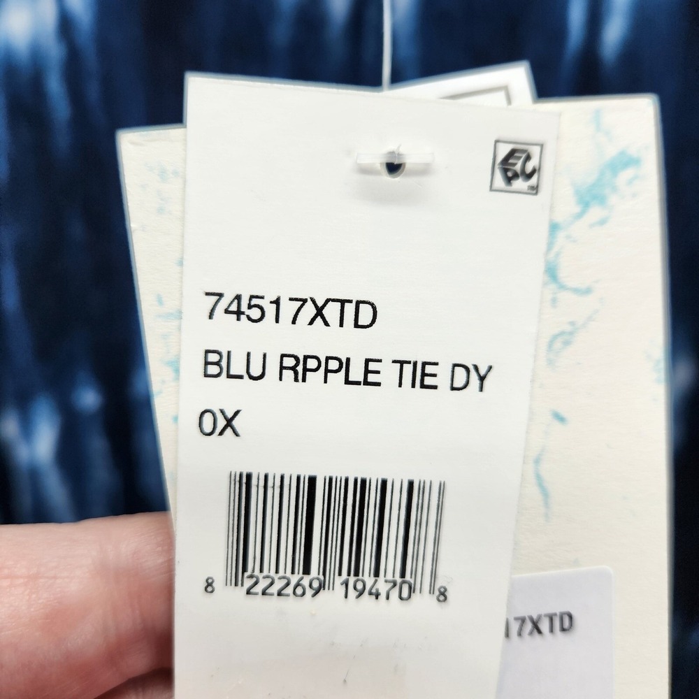 Raviya Swim Cover Up Womens Plus Size 0X Blue Tie Dye Sleeveless Casual Summer - Picture 4 of 7